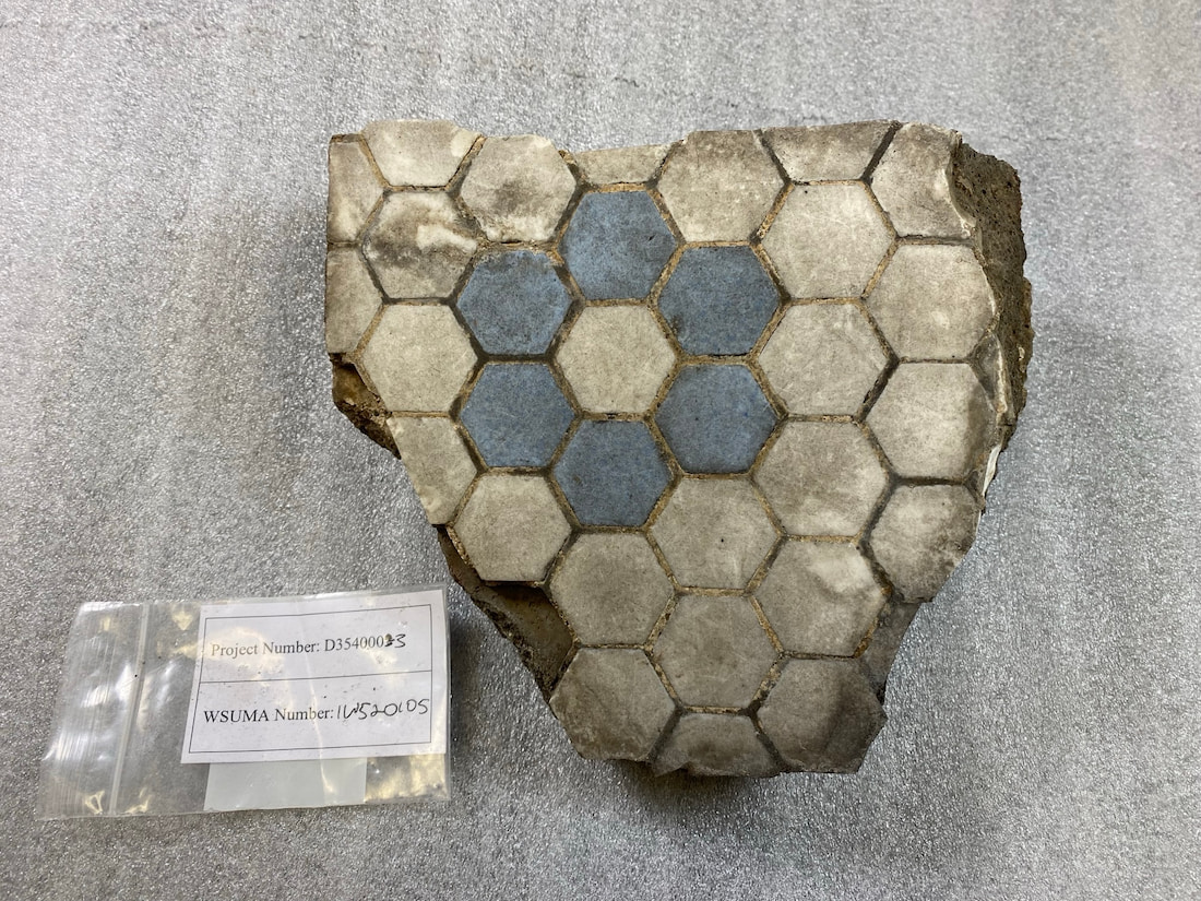 Section of tile from Jewish bathhouse once located in the Brewster-Douglas area of Detroit