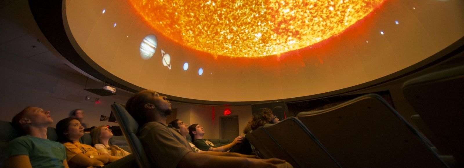 Students enjoy a Wayne State Planetarium Show