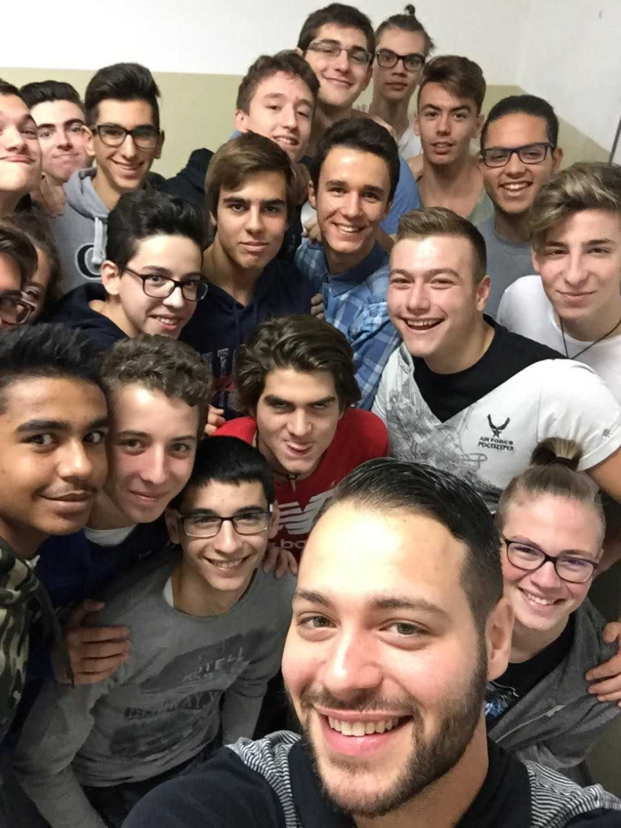 Jordan and his Italian students