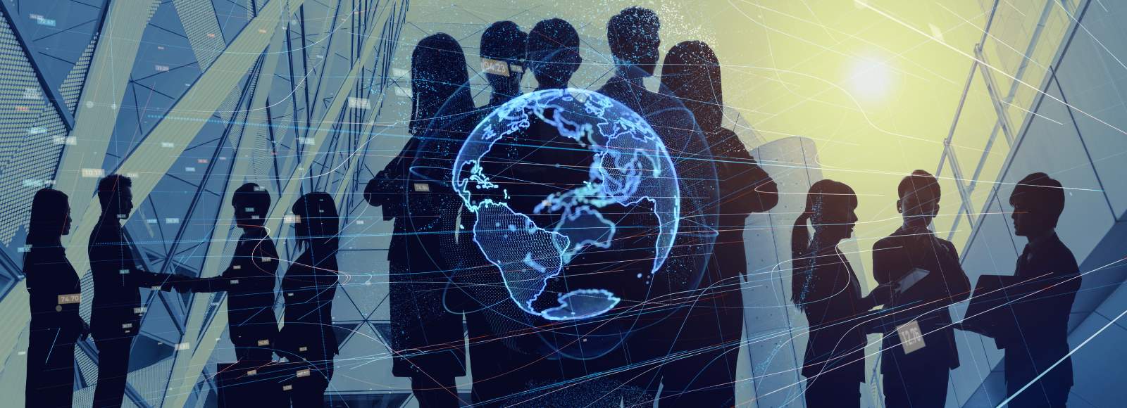 graphic depicts global networking among students