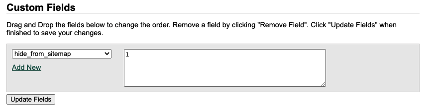 Custom Fields sitemap option.