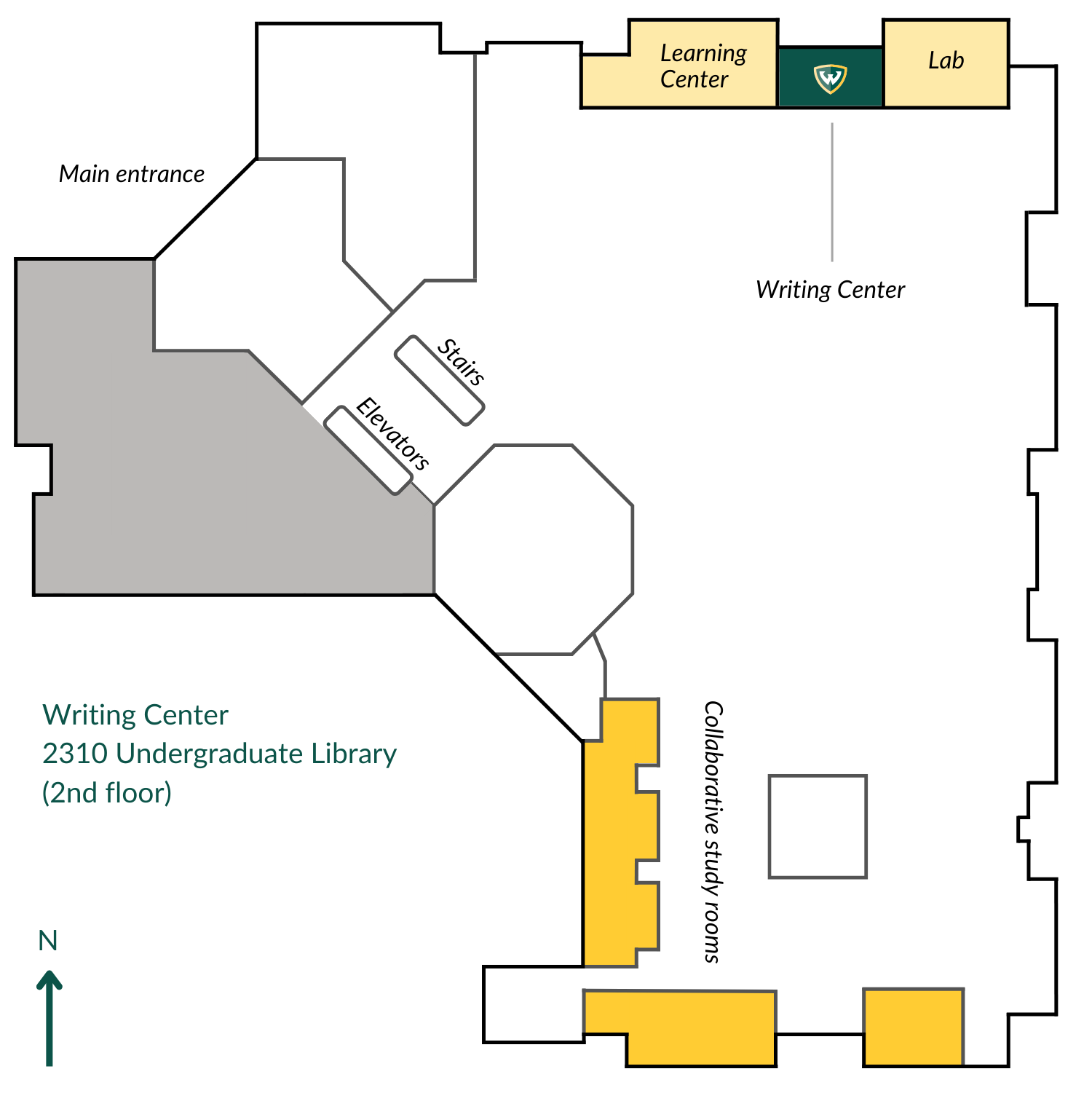 Map of the Writing Center